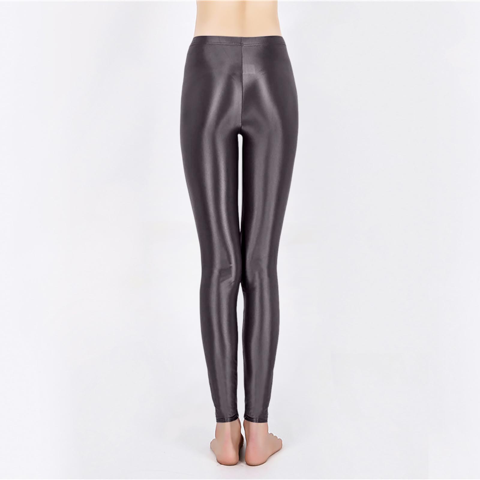 thumbnail image 3 of Leggings brillantes de entrenamiento de cintura alta para tallas grandes - 76 % nailon, alta elasticidad, aptos para yoga/baile - Tallas M-XL con tolerancia de medición de 1 pulgada, 3 of 5